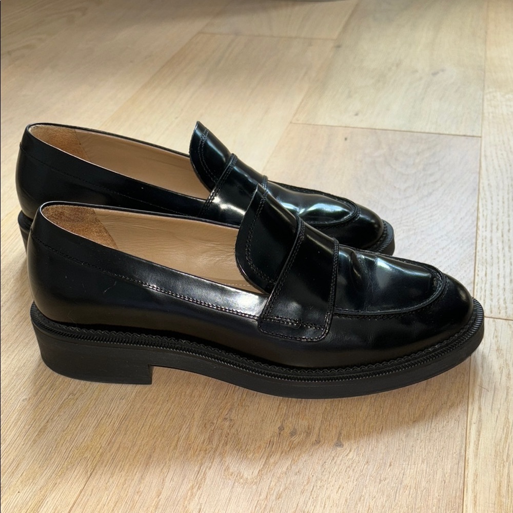 & Other Stories Black Leather Loafers Classic Flats